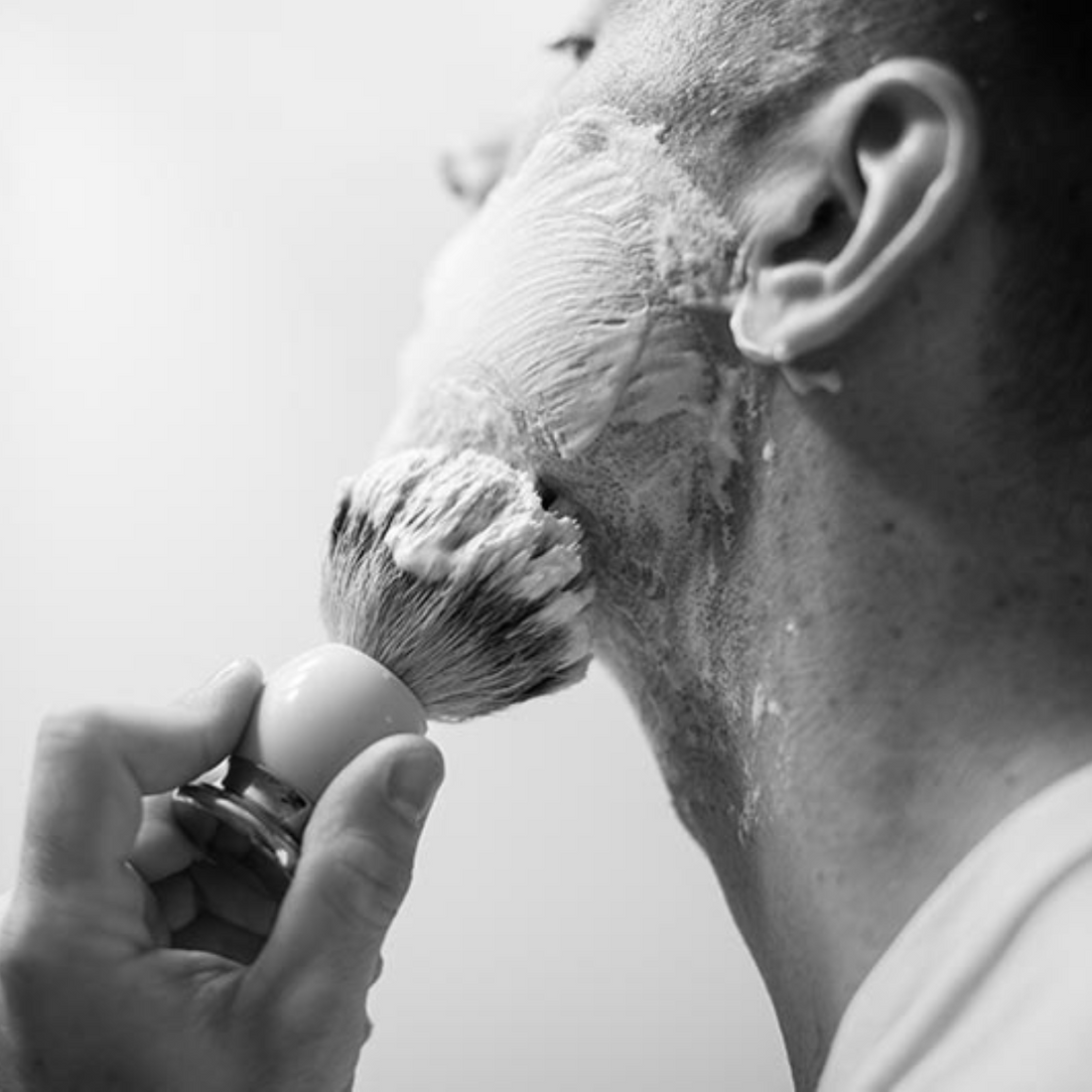 Man preparing to shave