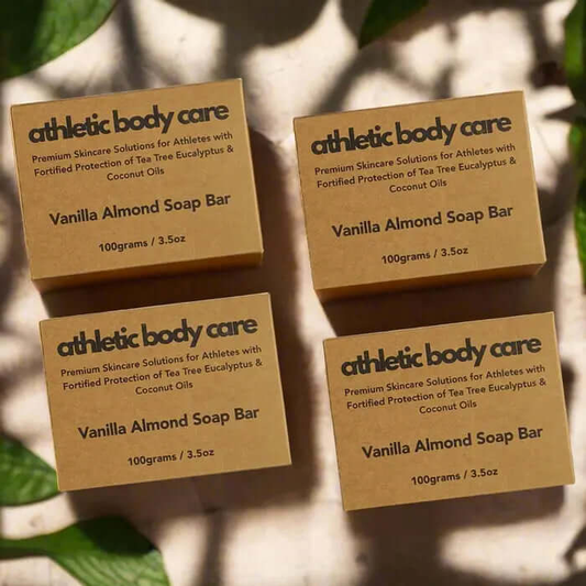 Athletic Body Care Soap Bar Vanilla Almond 4 Pack