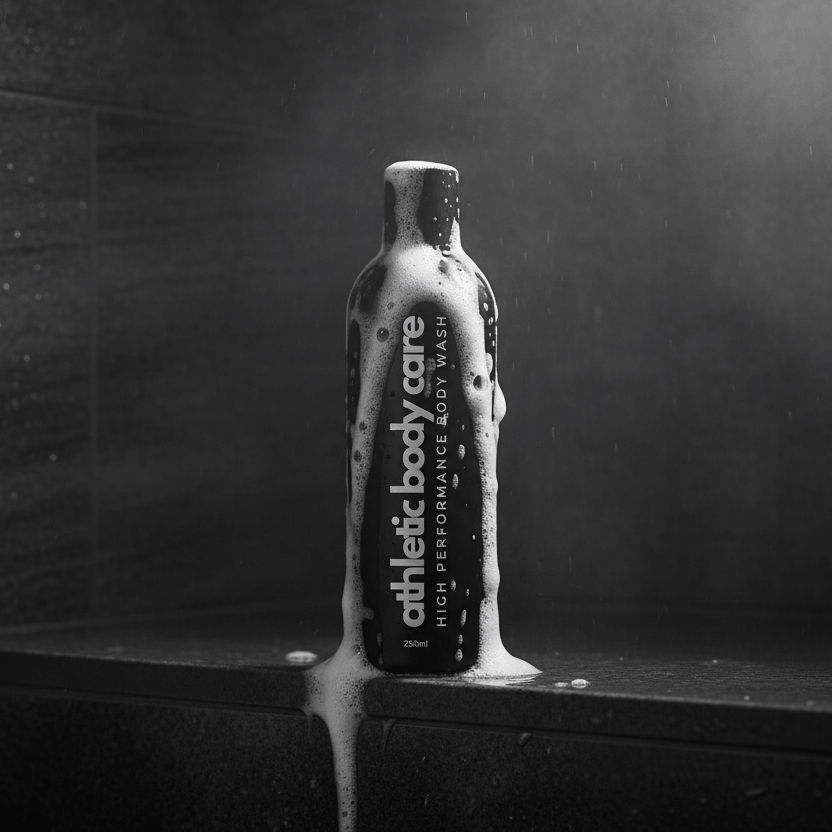 Athletic Body Care Performance Body Wash in the shower